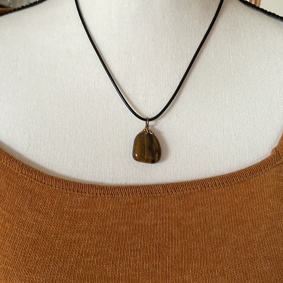 Vintage Tiger Eye Pendant with 18” Wax Cord - Picture 2 of 8